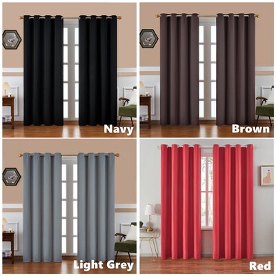 新品Modern Blackout Curtains Solid Color FoNr Living Room Fo