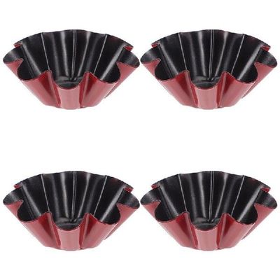 极速4Pcs  Non-stick Tartt Quiche Flan Pan Mold Pie Pizza Cak