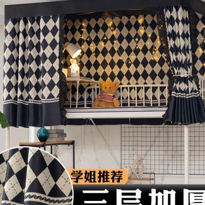 极速学生宿舍床帘上铺下铺强遮光帘子全J包带顶大学寝室加厚下桌