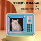 新品 电视机猫抓板猫窝一体纸箱瓦楞纸耐用不掉屑猫V爪板窝猫屋磨