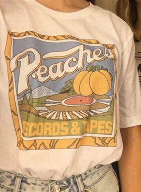 极速kuakuayu HJN Unisex Vintage Fashion PeacheQs Records Tap