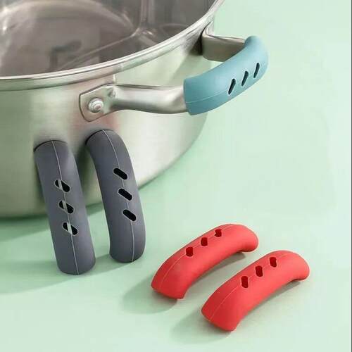 新品2/4PCS Silicone Pan Handle ver Anti-scaldinRg Protective