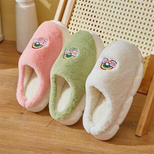 极速初轩2022秋冬新L款保暖情侣棉拖鞋