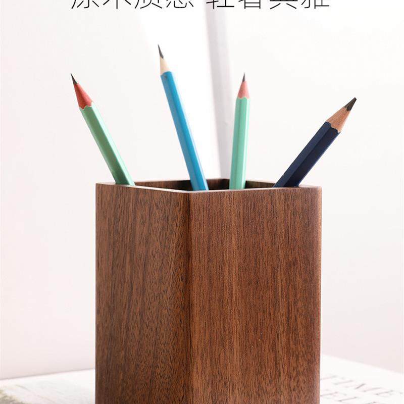 极速2023新款k黑胡桃桌面笔筒办公室笔座北欧摆件创意大容量桌面,文具电教/文化用品/商务用品,笔筒,淘宝优惠券,粉丝福利购,淘宝优惠卷