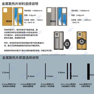 新品红魔c游戏降温手机铜铝片手机专用导热散热金属铜板 铜片圆角