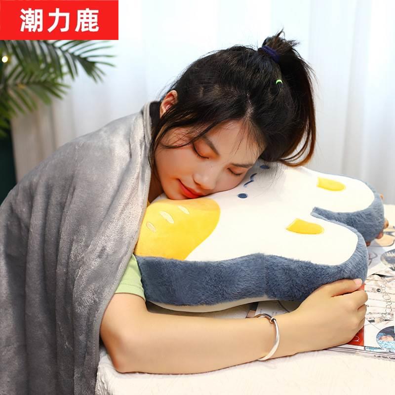 极速新款可爱卡通抱m枕被子两用靠枕汽车内空调毯枕头三合一办公