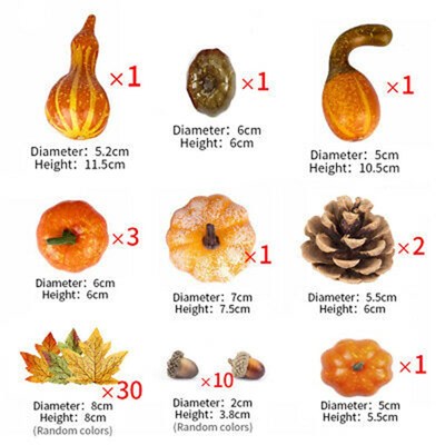 极速.50Pcs Artificial Pumpkin AAutumn Fall Decoration Festiv