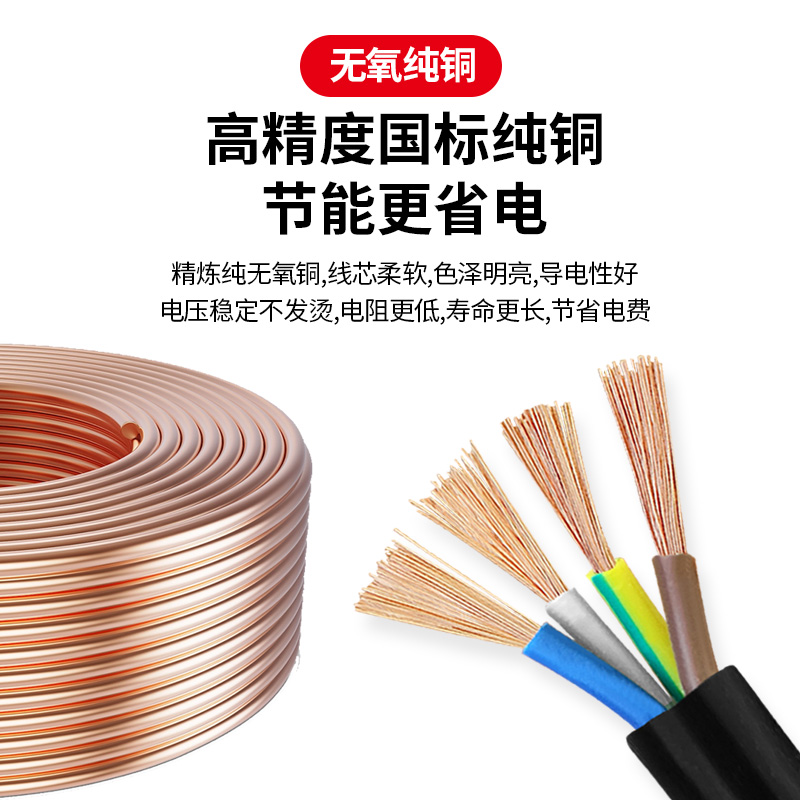 极速国标纯铜芯fRVV电线软线2 3 4芯1.5 2.5 6 10平方护套电缆线
