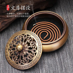 新品轩椽阁纯g黄铜香炉檀香炉家用室内薰香炉供奉线香炉沉香香炉