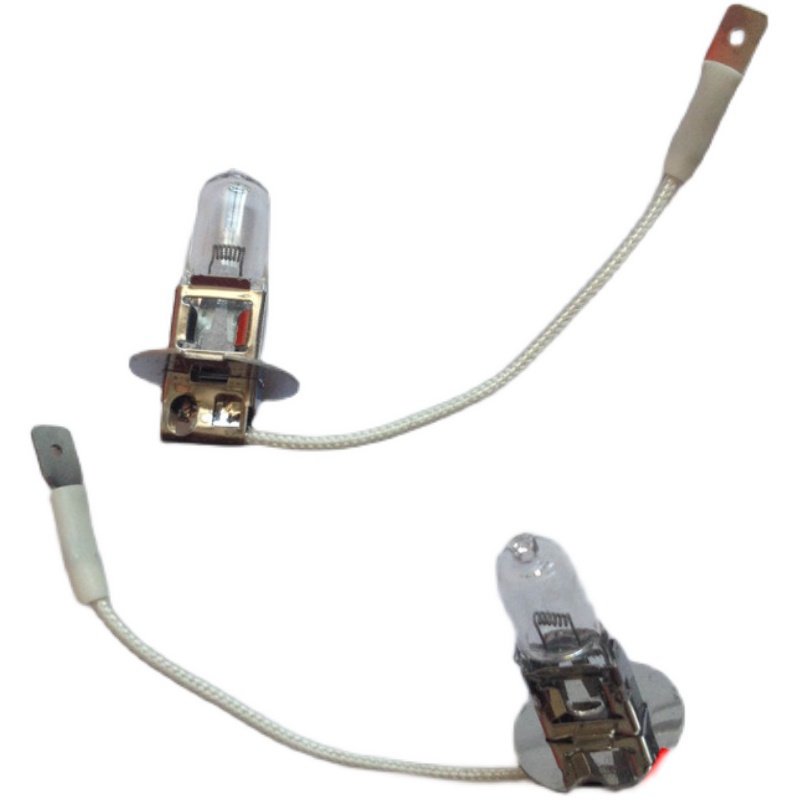 极速xq机牀d工作灯泡 卤钨灯珠带线灯珠 H3 24V 12V 55W 70W 100W
