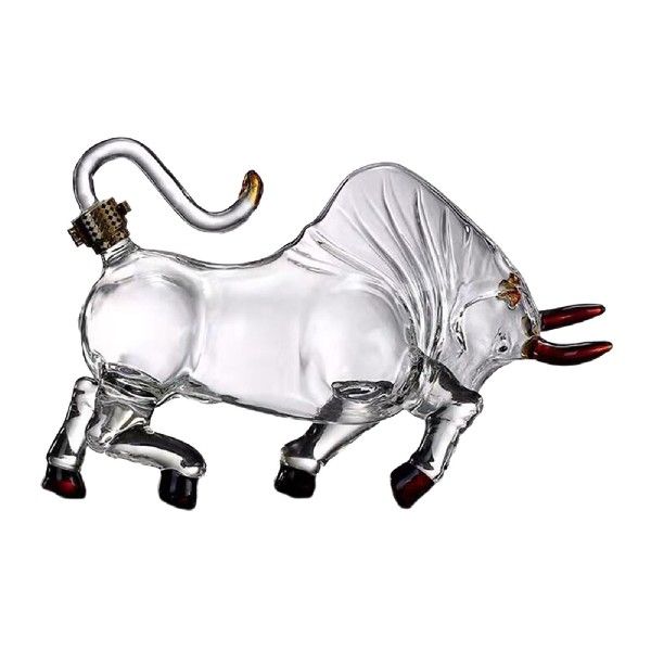 极速Novelty Whiskeyos Decanter Animal Shape Bull Figurine Cl