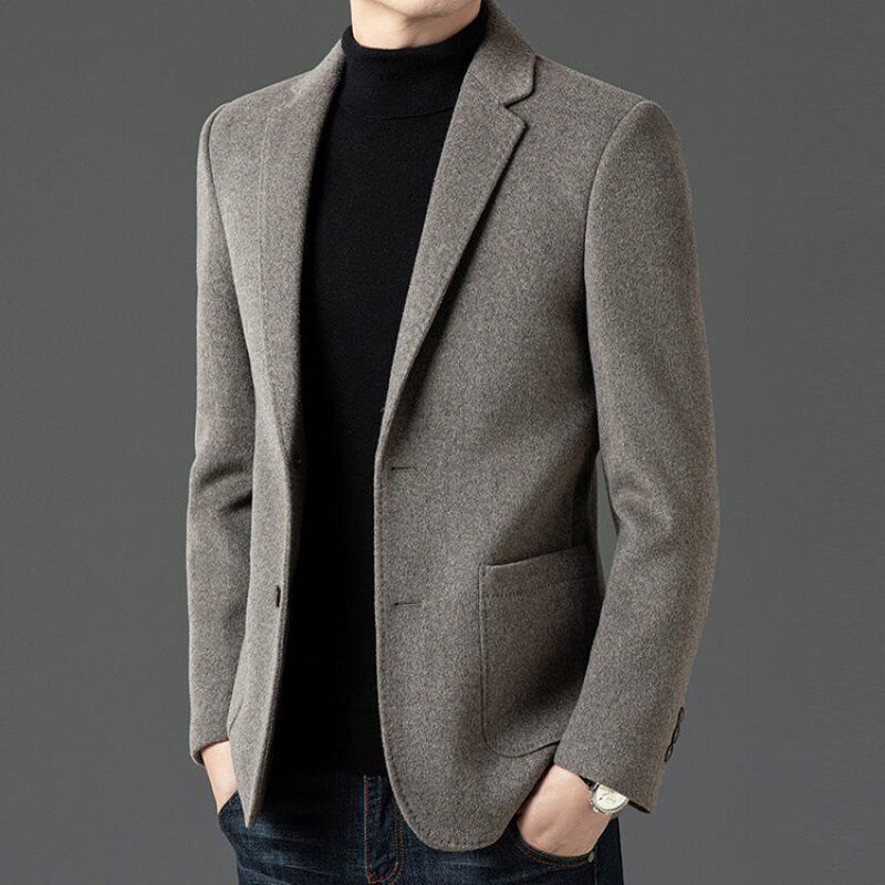 2024秋冬新款男式西服中年商务休闲西装男外套高端男羽绒内胆大衣
