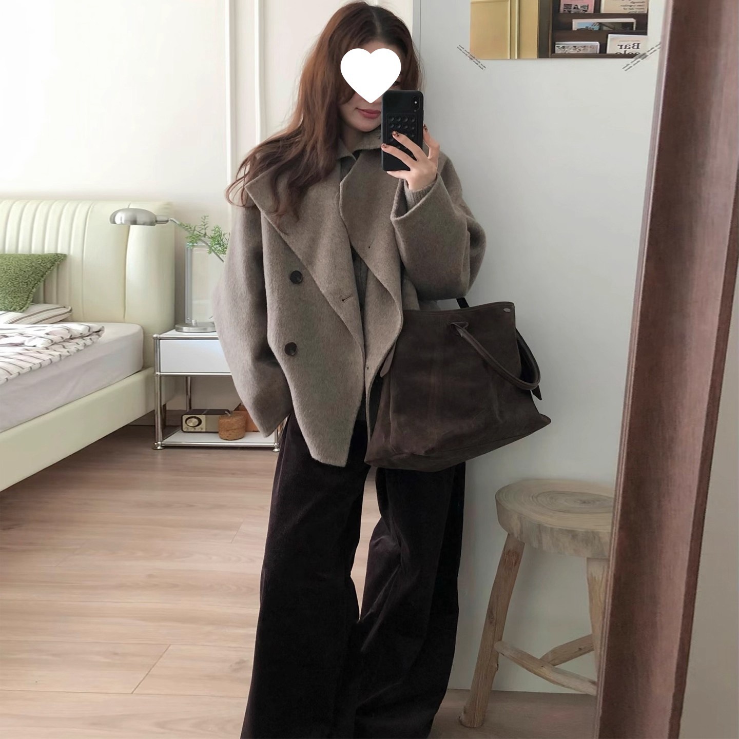 呢子大衣2025小个子内衬翻领秋冬