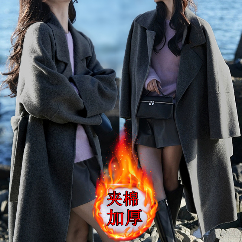 2025呢子大衣加厚秋冬新款宽松夹