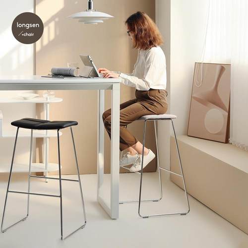 速发办公室茶凳间约垫简脚酒吧吧台椅子舒服久坐高脚水休闲前台椅