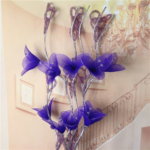 速发客手花柳条花杆花厅工花丝袜花云南干客花厅摆设假花金环百合