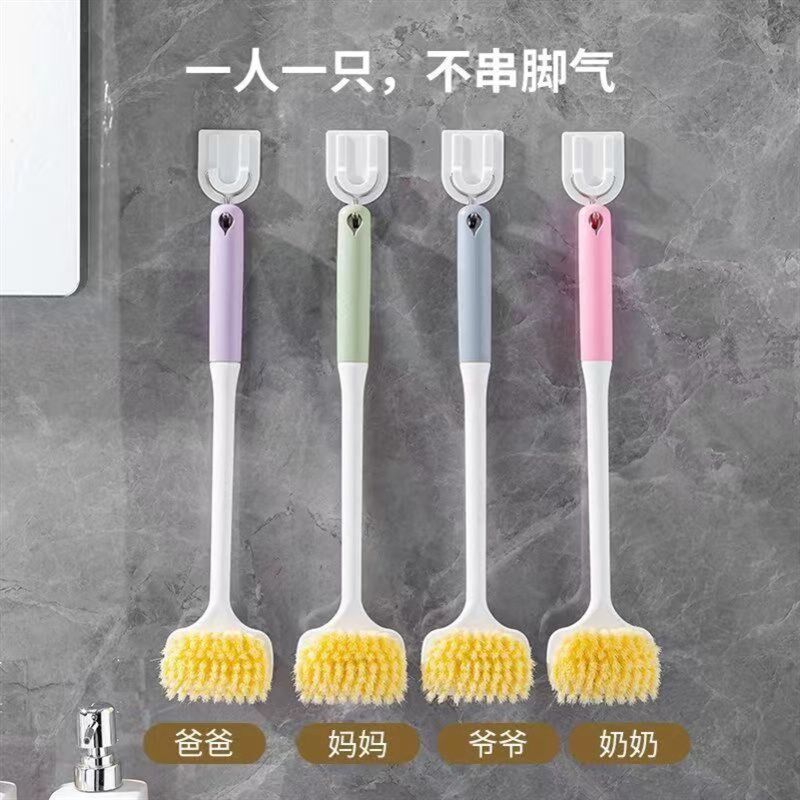 速发洗脚刷长柄不弯腰懒人洗脚手动清洁足部磨死皮搓脚洗脚指缝神 - 实物图