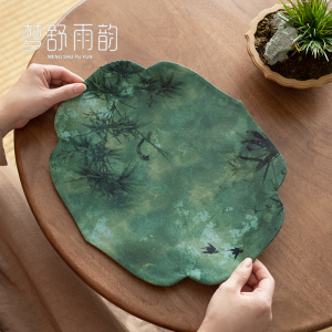 速发香云纱竹韵海干棠泡茶席新中盘禅意防水茶桌垫茶式垫桌布茶道