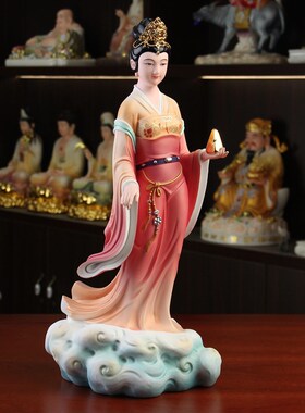 速发娲娘娘神像补天大地之母佛像神树脂仿陶瓷汉白玉家用供奉
