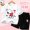 Short sleeved set Embrace Love White+Embrace Love Black Pants