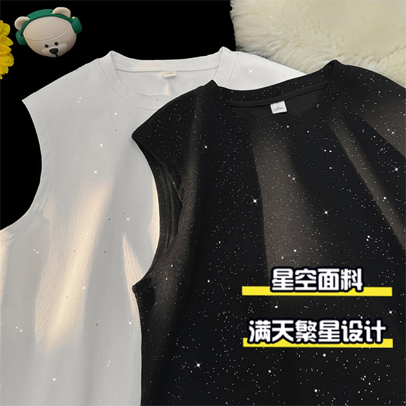 童装满天星纯棉背心男童夏季美式