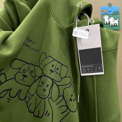 儿童小狗印花连帽卫衣男女童秋冬