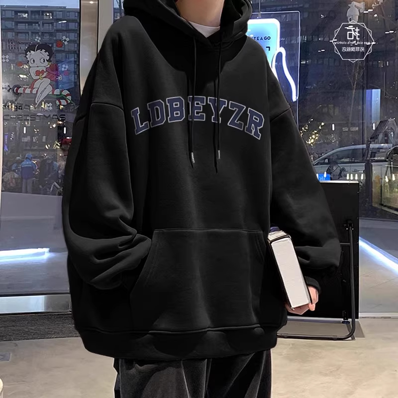 中大童字母印花连帽卫衣男女童秋