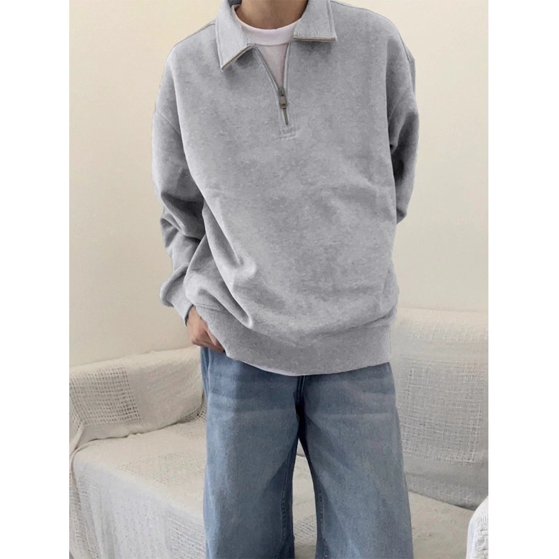 儿童美式polo领半拉链立领卫衣潮