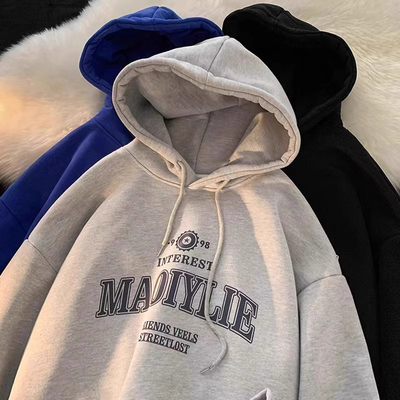 儿童装港风复古连帽卫衣男童秋冬