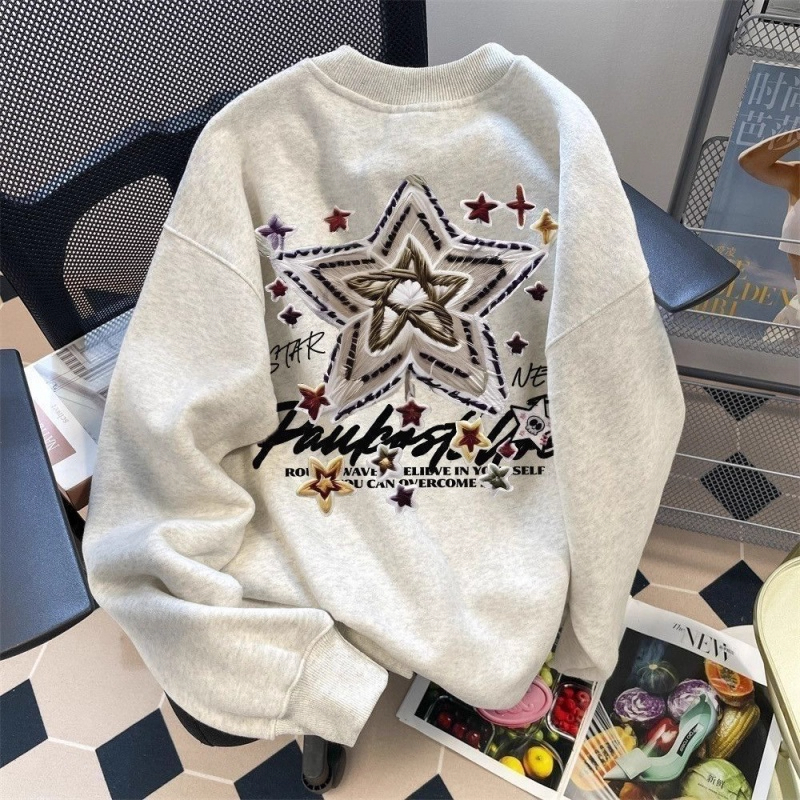 中大童星星印花圆领卫衣男女童秋