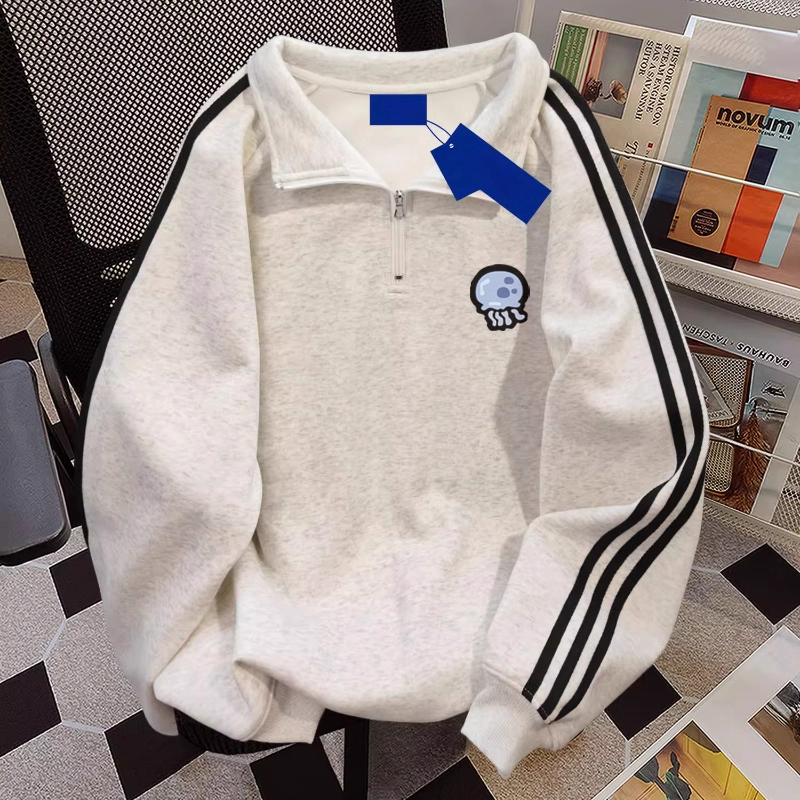 男女童卡通polo领条纹卫衣秋冬潮