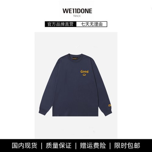 【现货】WE11DONE TRACK春秋新款卡通字母图案圆领套头长袖男女款