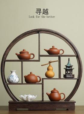 新中式摆件简约客厅玄关柜子办公室茶桌家居实木质禅意古风装饰品