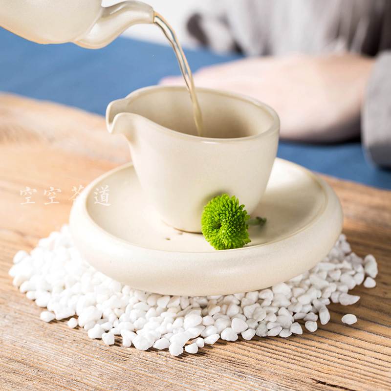 空空茶道公道杯陶瓷分茶器公杯大号功夫茶具配件 日式粗陶茶漏杯