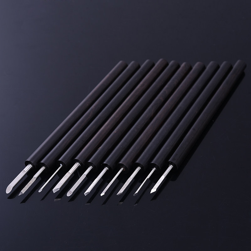 核雕刻工具核雕刀桃雕木雕刀手工橄榄核木工雕刻刀10支套装送布包