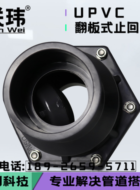 联玮UPVC翻板式止回阀PnVC给水法兰止回阀 DN50 65 80 100 150 20