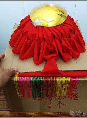 红球参花挂红神台花球神柜神红神像披红神坛挂饰大红花球红布球