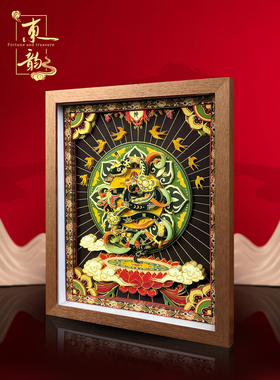 十二生肖敦煌蛇客厅摆件非遗剪纸手工艺品送外国人文创国风高级感