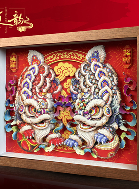 醒狮摆件桌面非遗工艺礼品摆饰文创乔迁礼物开业礼品家居装饰品招