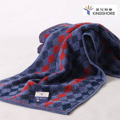 金号全棉毛巾英伦格子纯棉中巾60*30家用洗脸巾