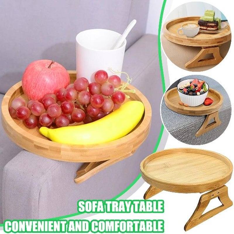极速Wooden Sofa Tray Foldable Sofa Armrest Clip-OnU Tray Cou