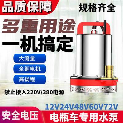 新品直流潜水泵浇菜泵48V60V72伏12V24V高扬程抽水机农用电动车抽