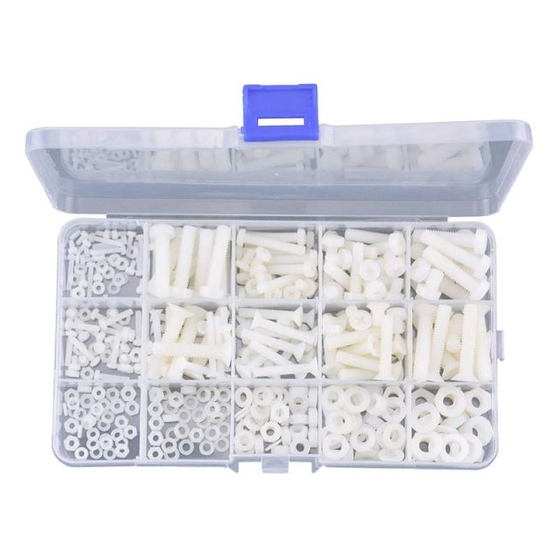 速发420Pcs/Set M2 M2.5 M3 M4 M5 M6 Nylon Screw Nut Plastic W
