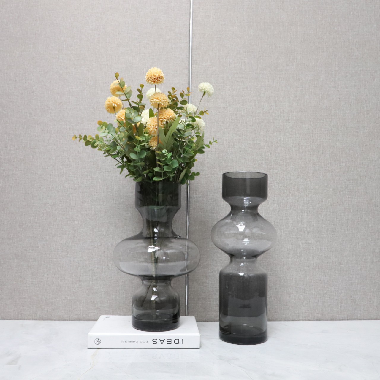 新中式创意葫芦型玻璃花瓶装饰样板间办公室卧室书房客厅玄关摆件