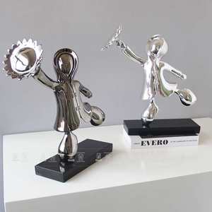 简约现代树脂电镀太阳人装饰品样板房儿童房客厅玄关卡通桌面摆件