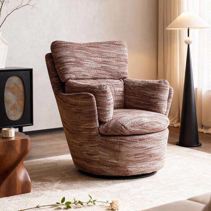 法式复古莫里斯休闲椅设计师中古客厅阳台小户型可旋转单人沙发椅