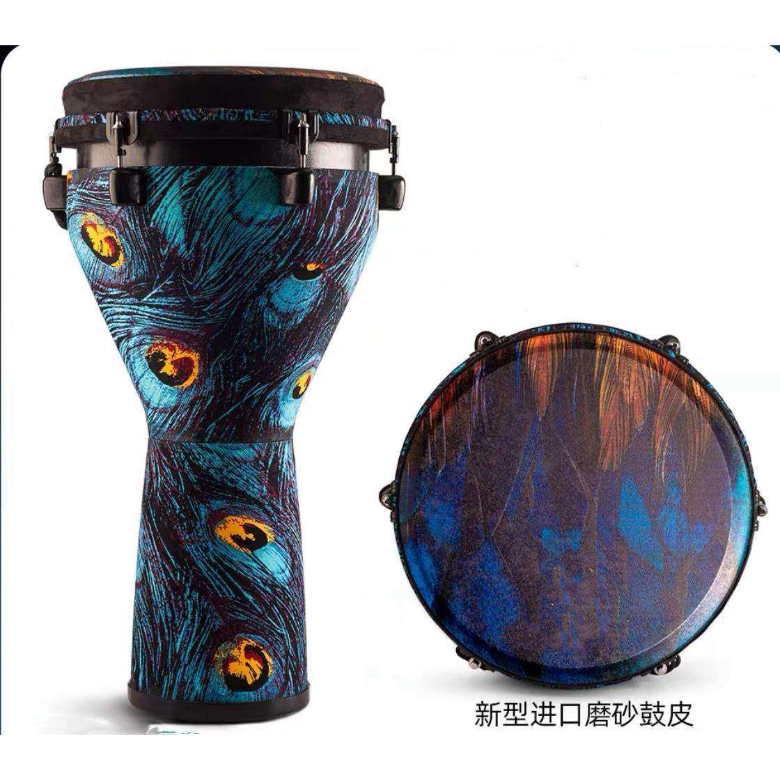 高颜值孔雀紫12寸非洲鼓专业碳纤维手鼓成人初学儿童演奏丽江