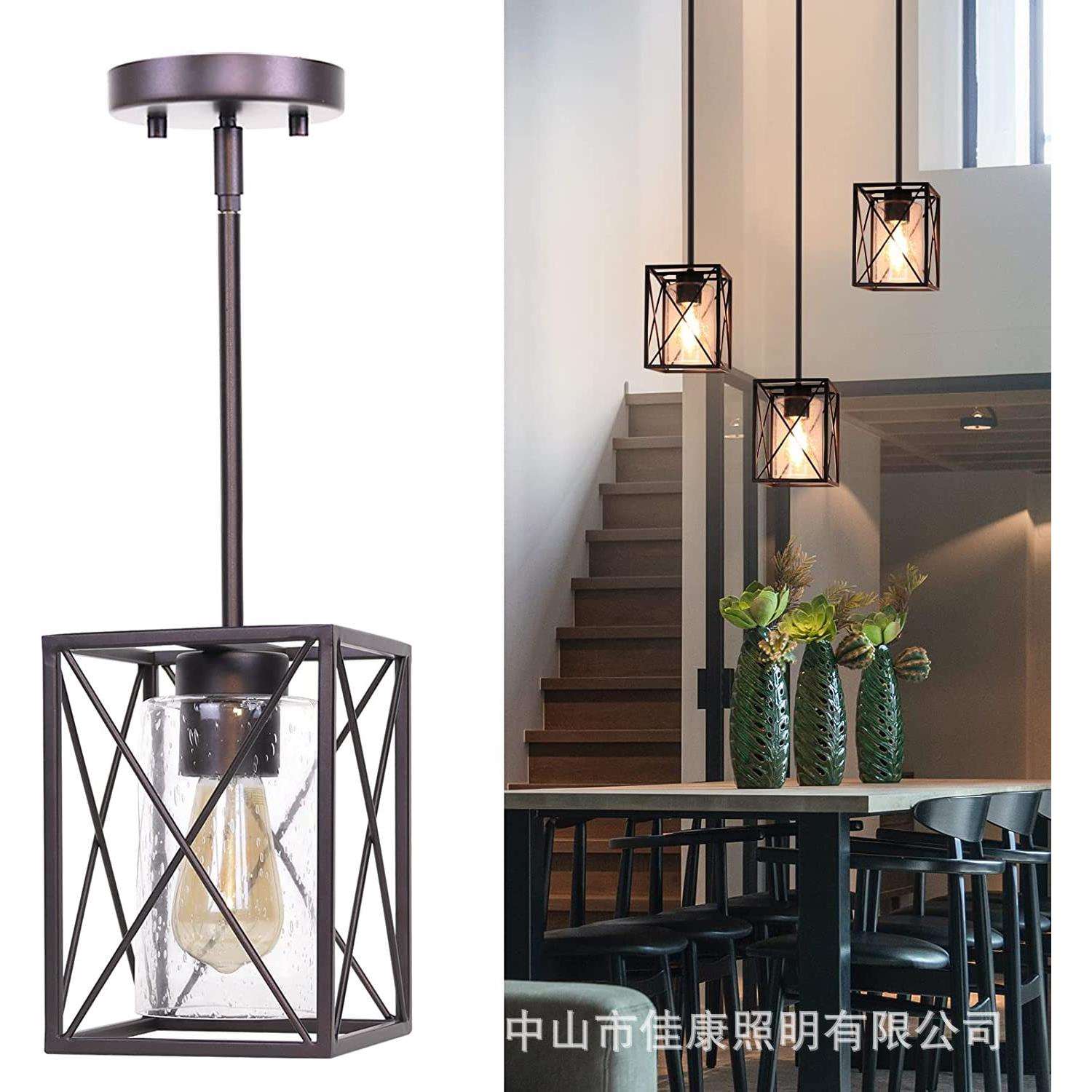 ebay复古美式吊灯餐厅卧室楼道铁艺客厅吧台灯复古田园灯具