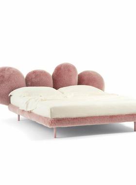 戈尔曼意大利极简Cipria款双人床少女心蘑菇软靠双人床