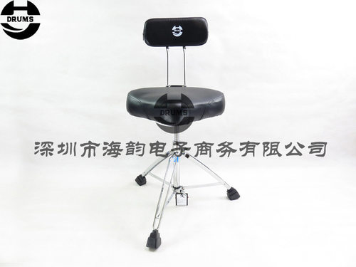 海韵打击乐HY DRUMS架子鼓32mm螺旋升降15寸皮革马鞍靠背鼓凳鼓椅